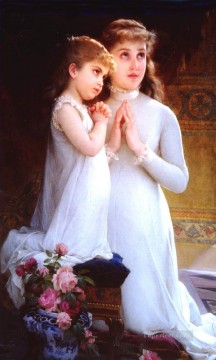 エミール・ムニエ Painting - 祈る少女たち アカデミック・リアリズムの少女 エミール・ムニエ